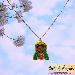 Ref 053 Dije Virgen de Guadalupe con Collar en Acero Dorado